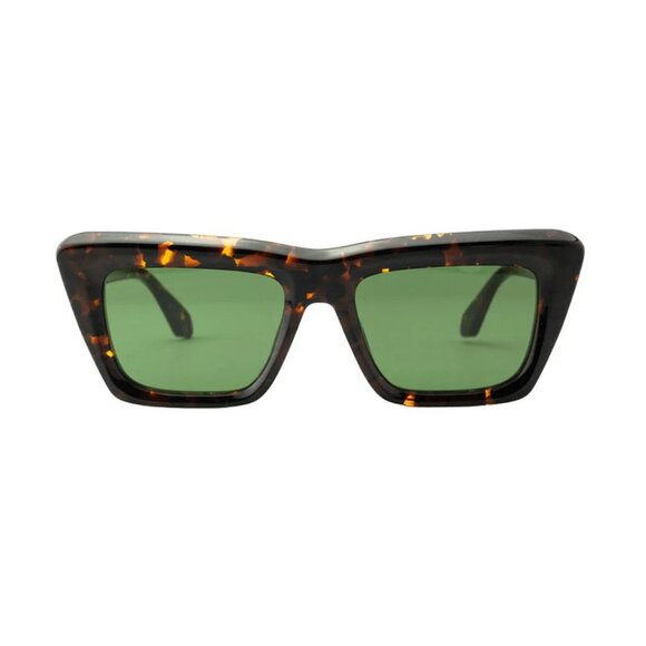 NEW OFF-WHITE SUNGLASSES OERI13L OFF-WHITE HAMPTON 6055 HAVANA/GREEN - Picture 2 of 3